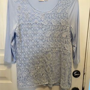 Chico's Light Blue Lace Blouse